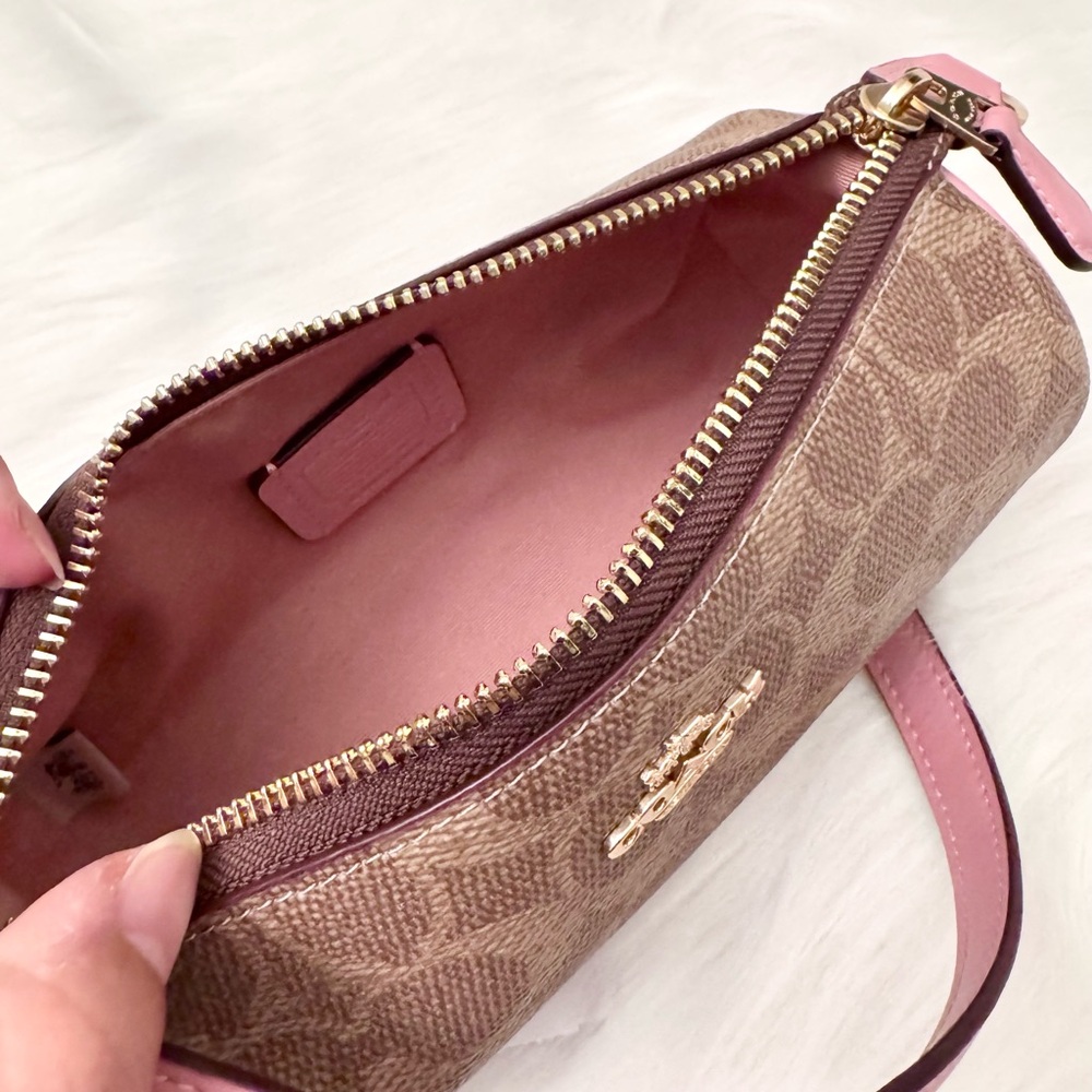 Coach Nolita Barrel Bag In Colorblock Signature Canvas CY040 in Pink petal NWT - Picture 10 of 11